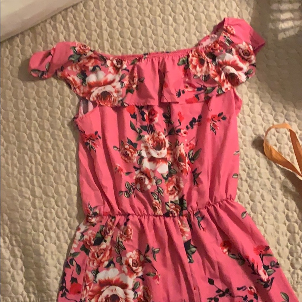 Pink floral romper